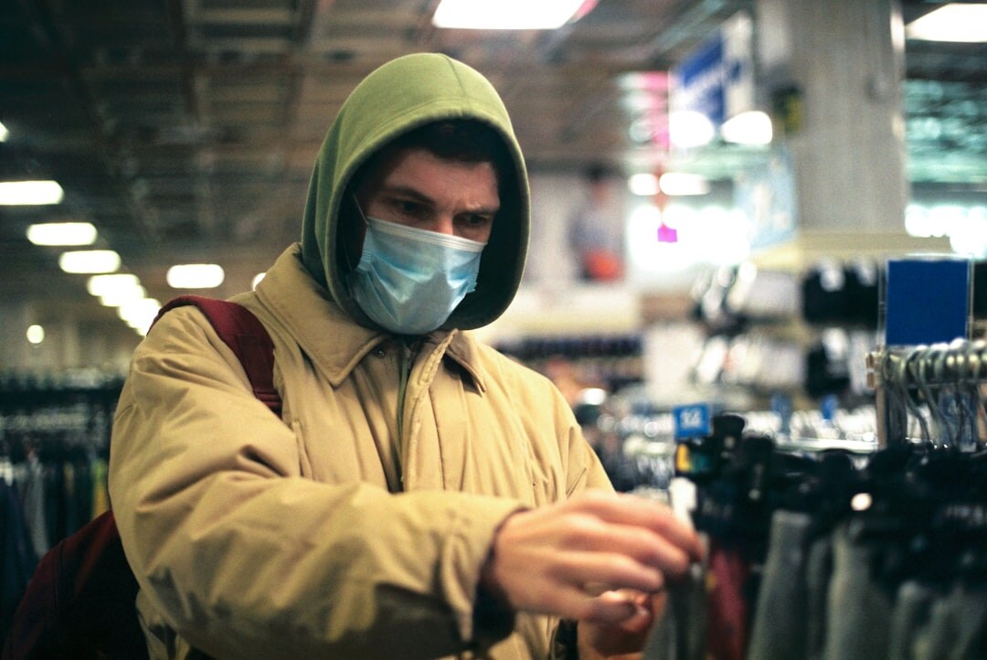 suspicious man in store