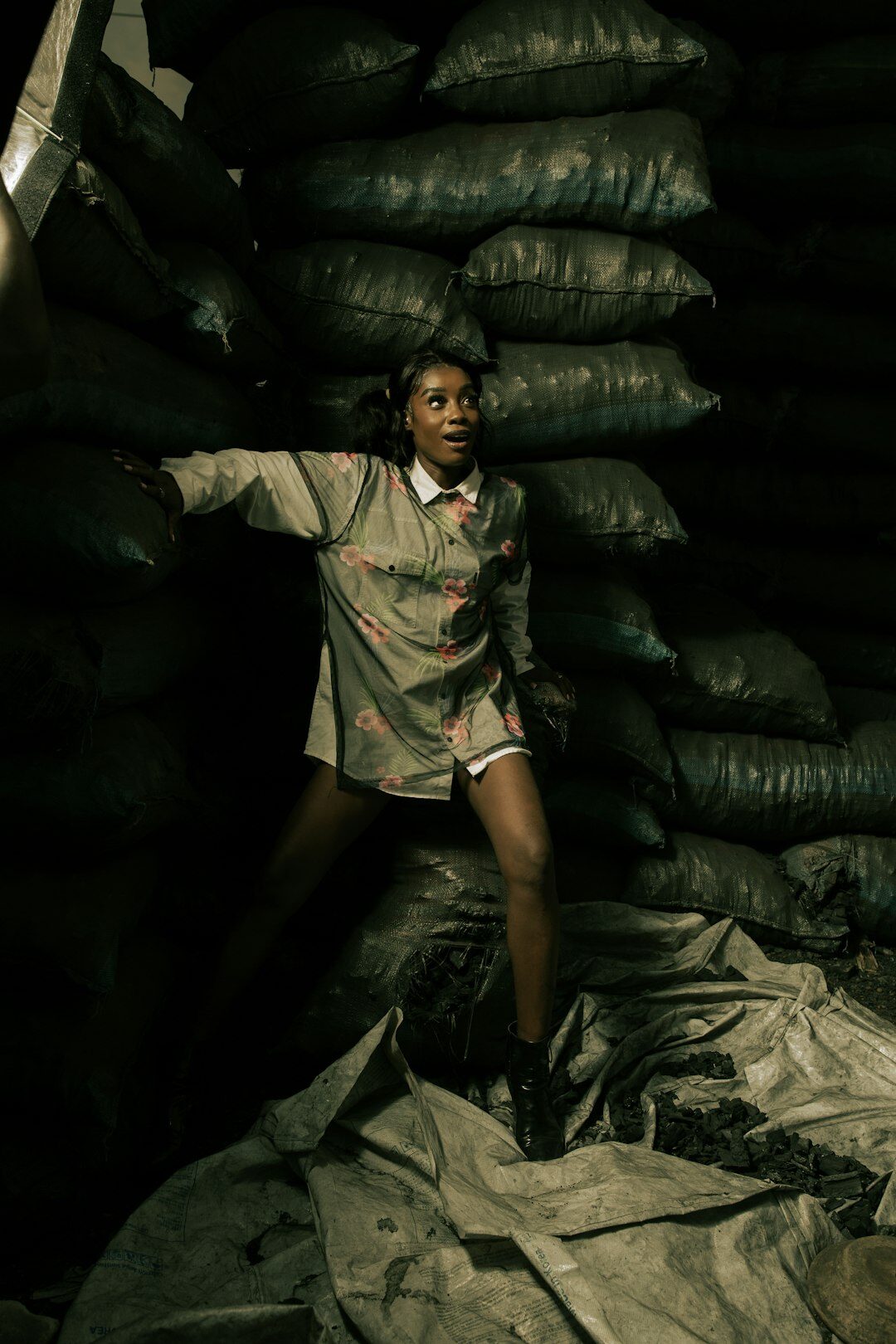 night security guard in warehouse