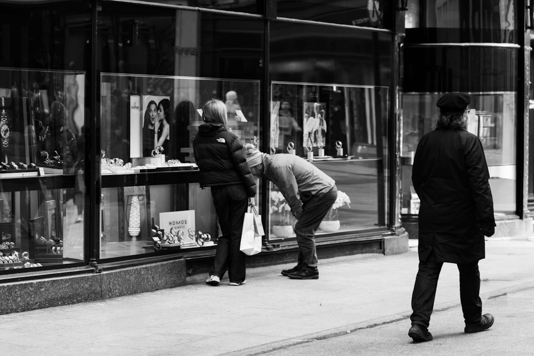undercover detective watching shoppers